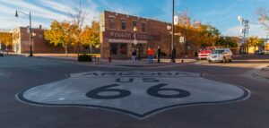 WInslow AZ intersection with 66 on road