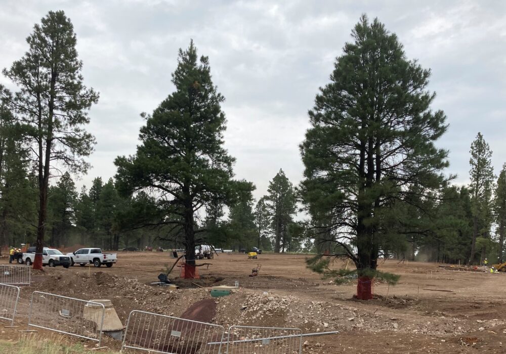 Work on new parking lot at airport